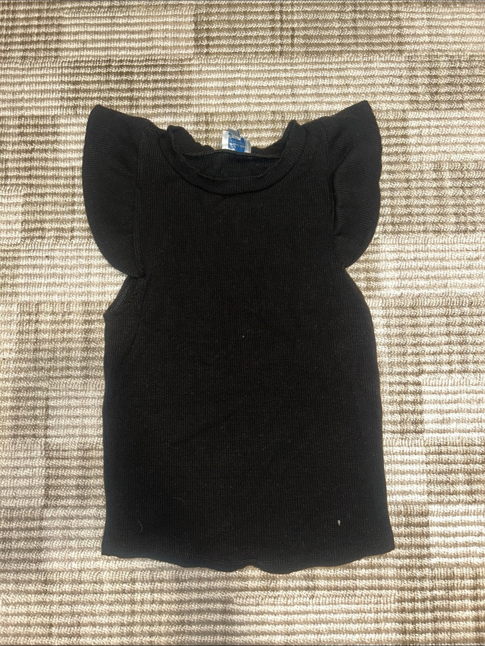 Blue Rain by Francesca’s Black Flutter-Sleeve Knit Top - Picture 1 of 3